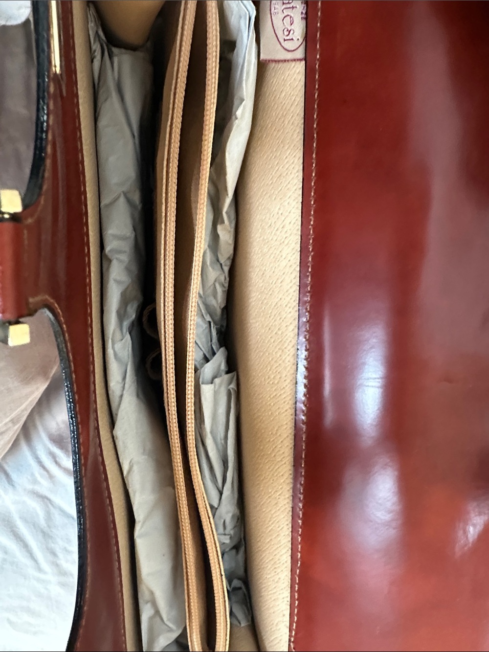 Pratesi 1948 Brown Leather Tote - Classic Carryall - Picture 8 of 11